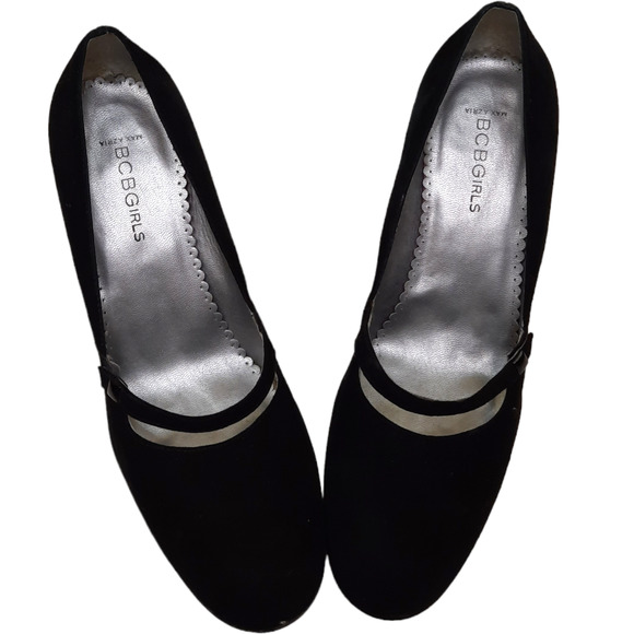 BcBgirls| Black Suede Mary Jane Heels Size 8 1/2 - Picture 2 of 7